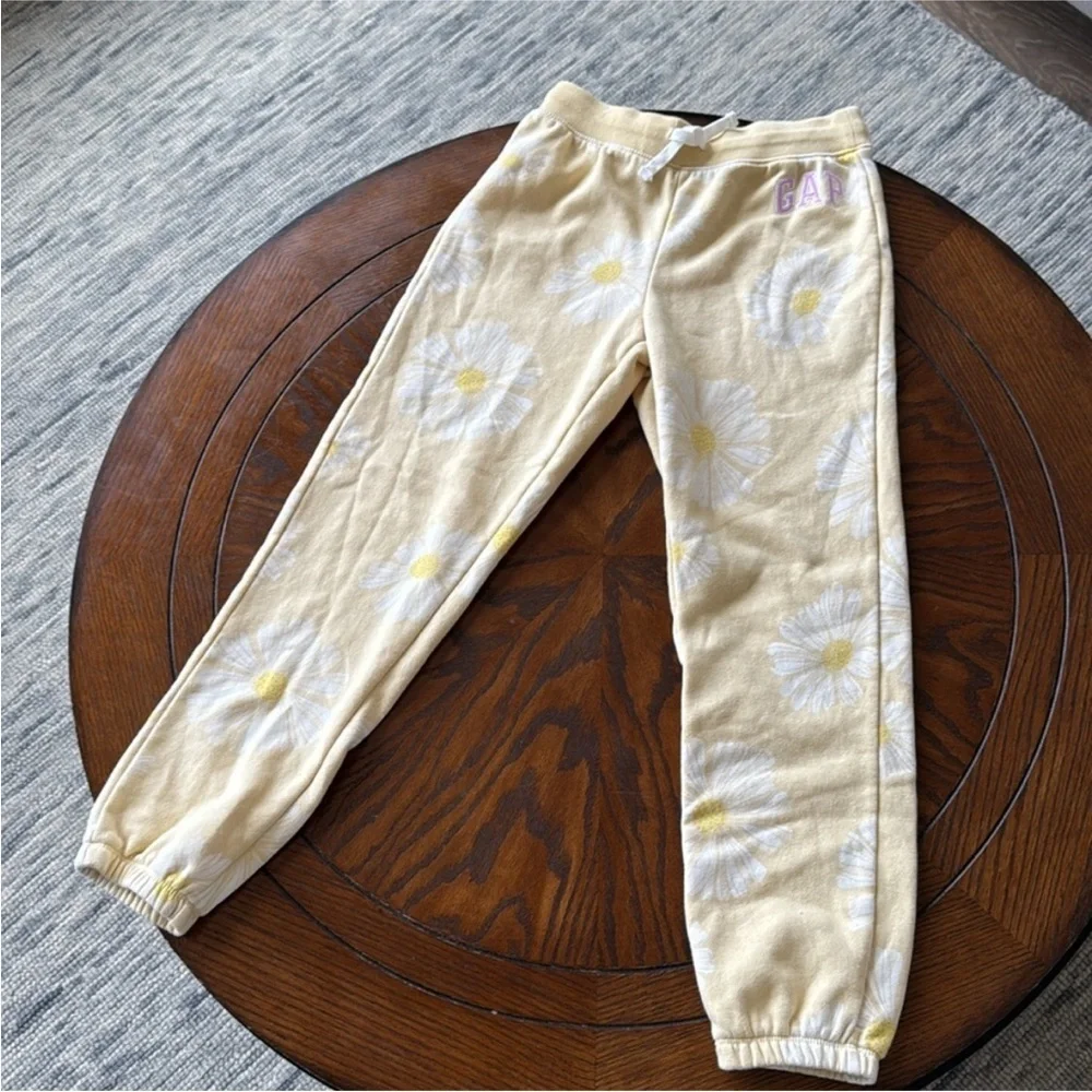 GAP Kids Light Yellow Floral Sweatpants
